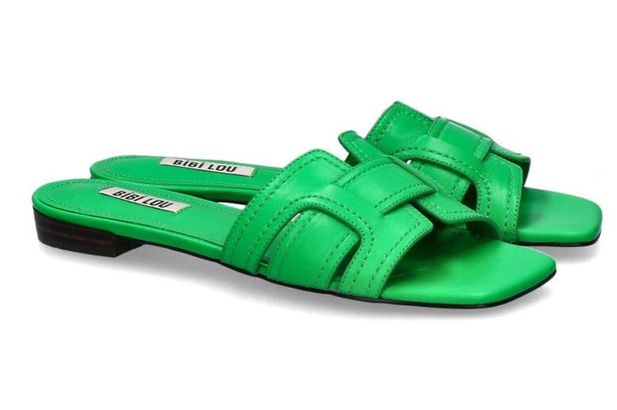 Damen Bibi Lou Pantoletten | Bibi Lou Pantolette Cremes Nappa Green