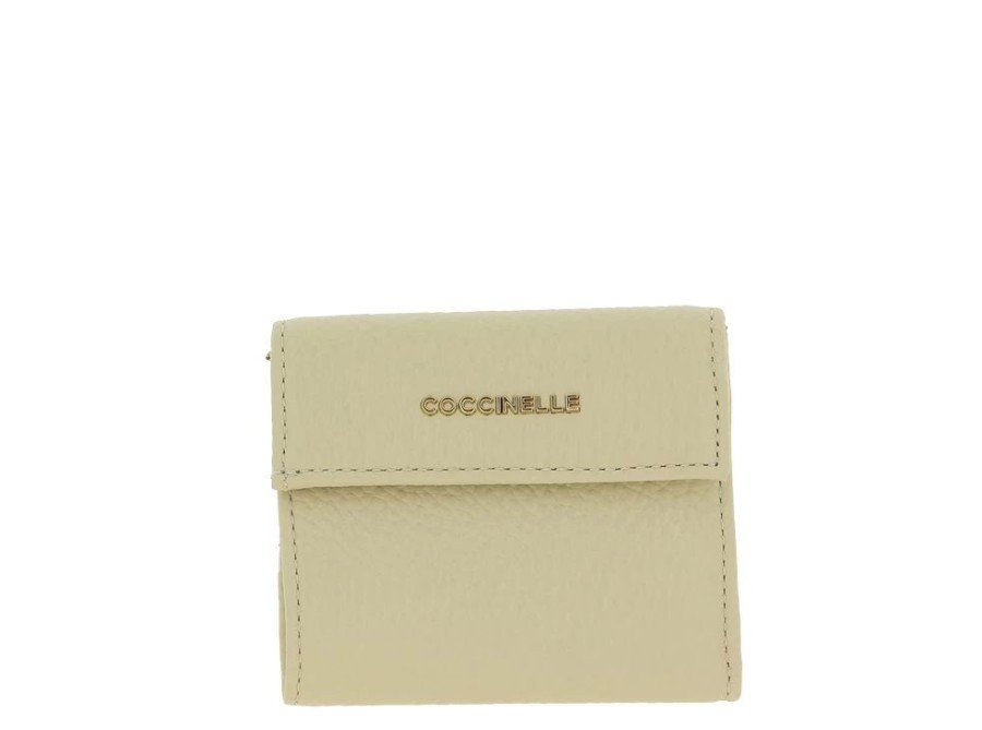 Damen Coccinelle Geldb?Rsen | Coccinelle Portemonnaie Grain Leather Metallic Soft Silk