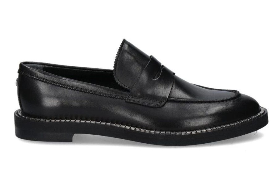 Damen AGL Attilio Giusti Leombruni Slipper | Attilio Giusti Leombruni Loafer Sirena Nappa Nero