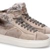 Damen Santoni Sneaker | Santoni Sneaker Gefu00Fcttert Mid Cut Beige Rabbit