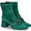 Damen Kennel und Schmenger Stiefeletten | Kennel & Schmenger Stiefelette Monaco Samtziege Green Gun