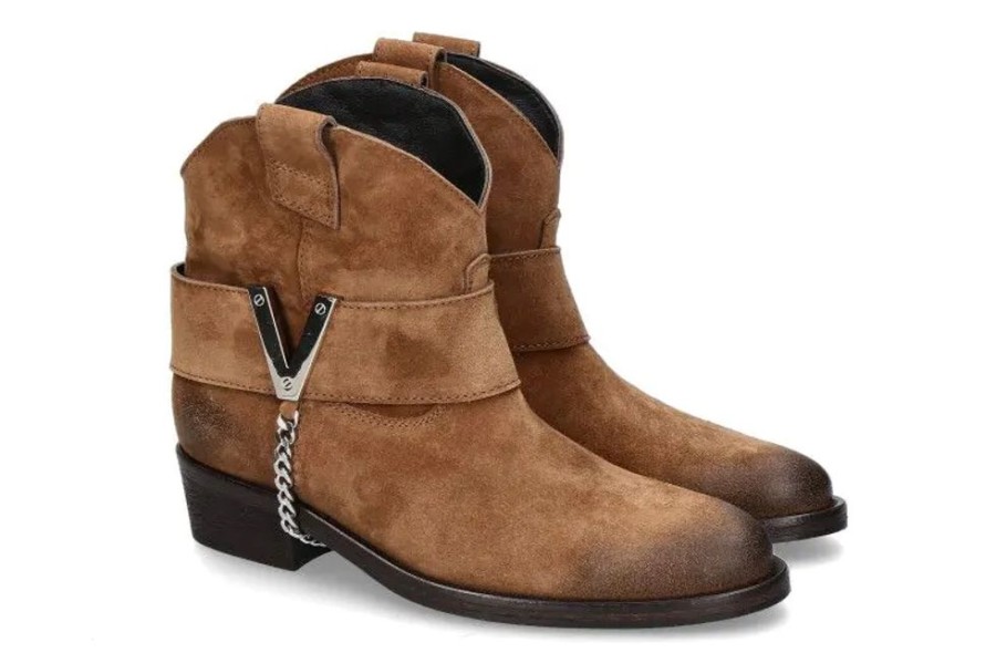 Damen Via Roma 15 Stiefeletten | Via Roma 15 Stiefelette 3951 Velours Martora- Braun