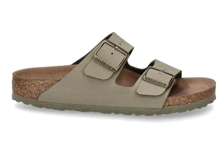 Damen Birkenstock Hausschuhe | Birkenstock Pantolette Arizona Schmal Khaki