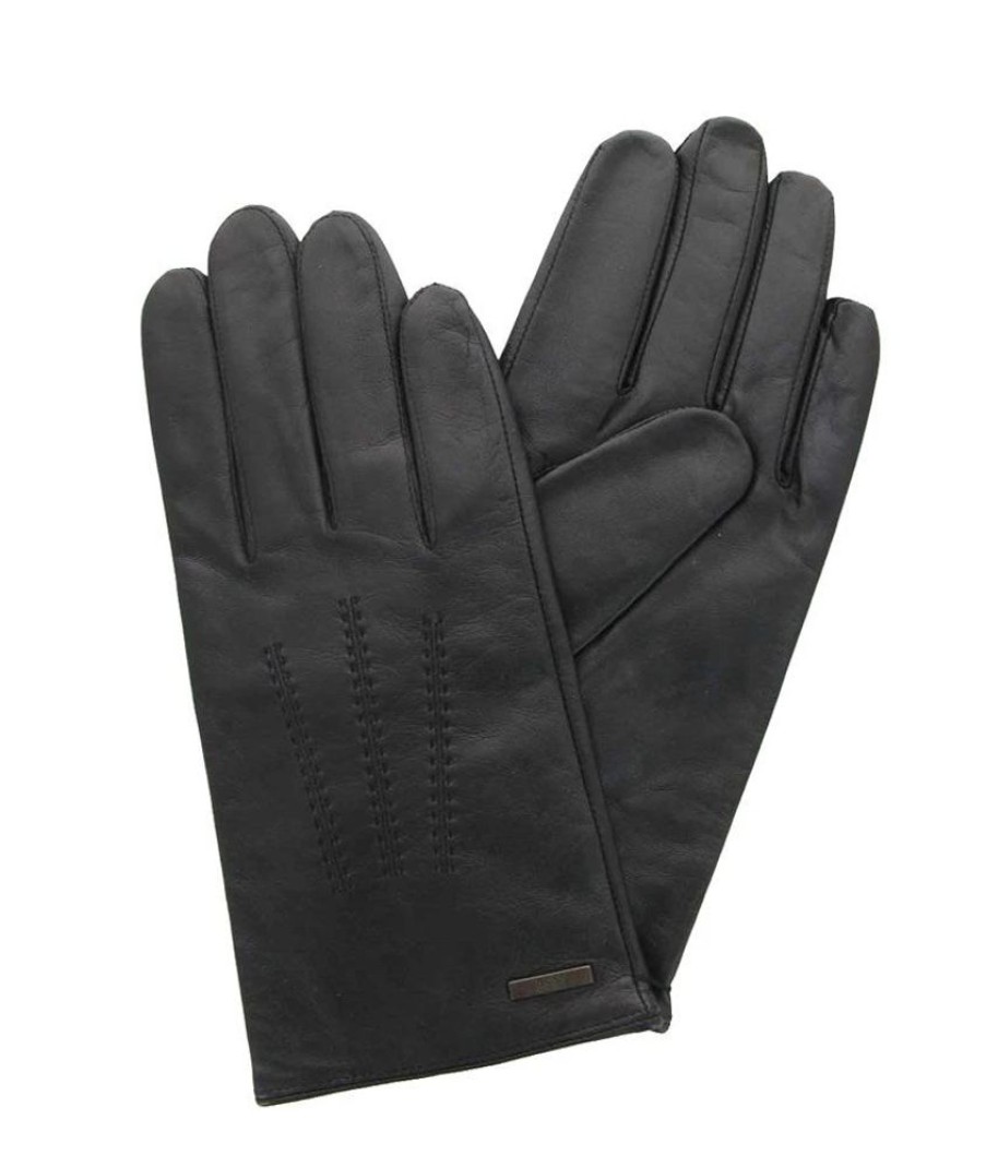 Damen Hugo Boss Handschuhe | Hugo Boss Handschuhe Hainz3 Lammleder Schwarz (90)