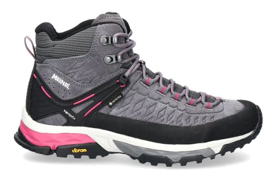 Damen Meindl Schnurschuhe | Meindl Damen- Wanderschuh Top Trail Mid- Grau/ Magenta