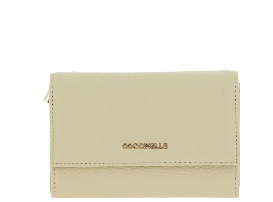 Damen Coccinelle Geldb?Rsen | Coccinelle Portemonnaie Grain Leather Metallic Soft Silk