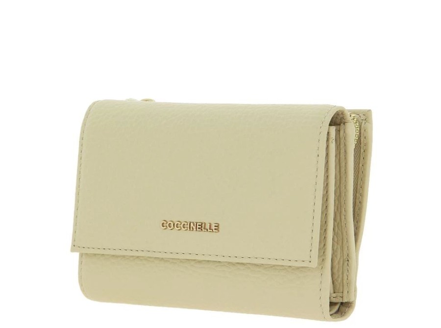 Damen Coccinelle Geldb?Rsen | Coccinelle Portemonnaie Grain Leather Metallic Soft Silk