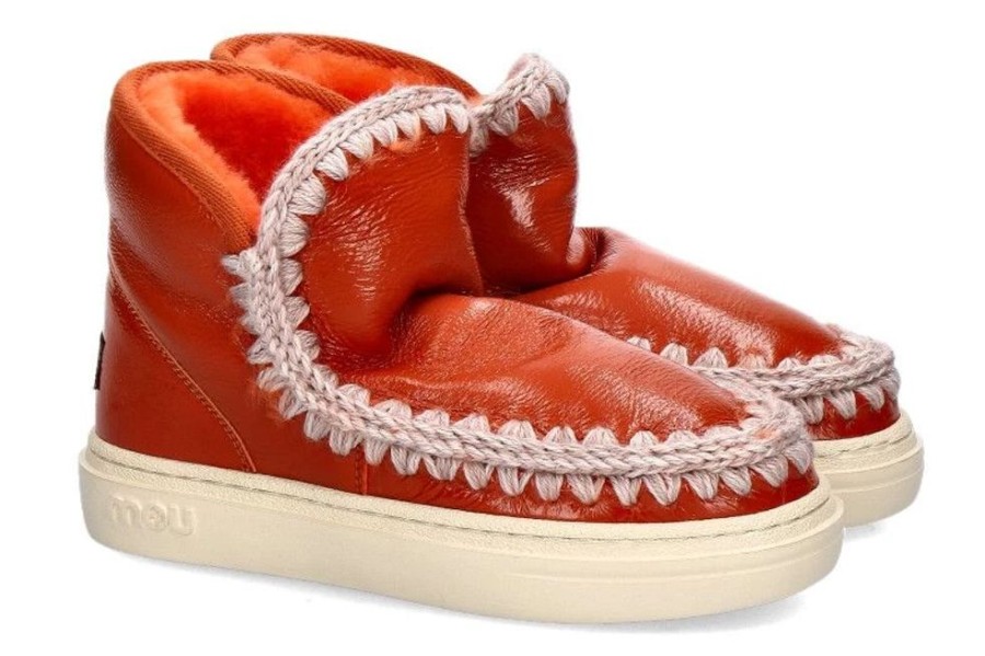 Damen mou Warmfutter | Mou Boots Sneaker Eskimo Patent Orange