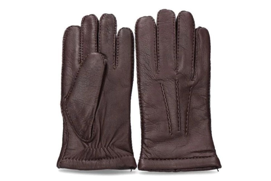 Herren Restelli Handschuhe | Restelli Herren- Handschuhe Classic Moro- Hirschleder/ Braun