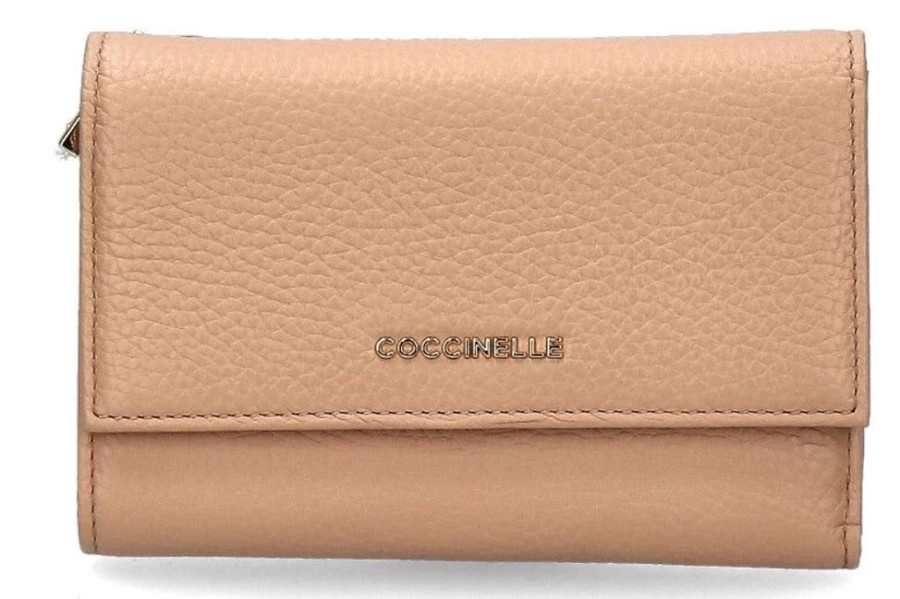 Damen Coccinelle Geldb?Rsen | Coccinelle Portemonnaie Metallic Soft Toasted