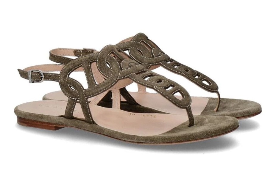 Damen Unu00fctzer Sandalen | Unu00Fctzer Sandale Velour Khaki