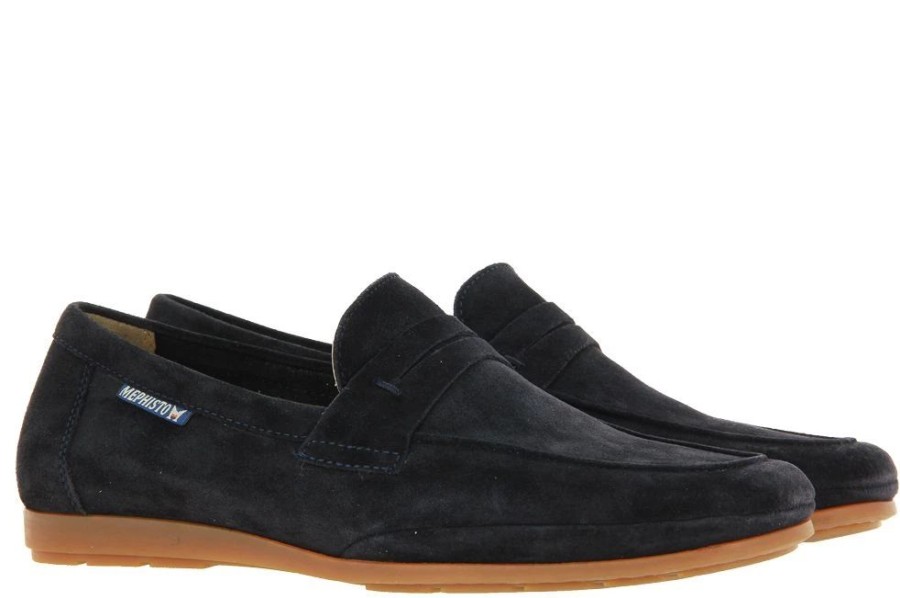 Herren Mephisto Mokassins | Mephisto Slipper Alexis Velours Blue