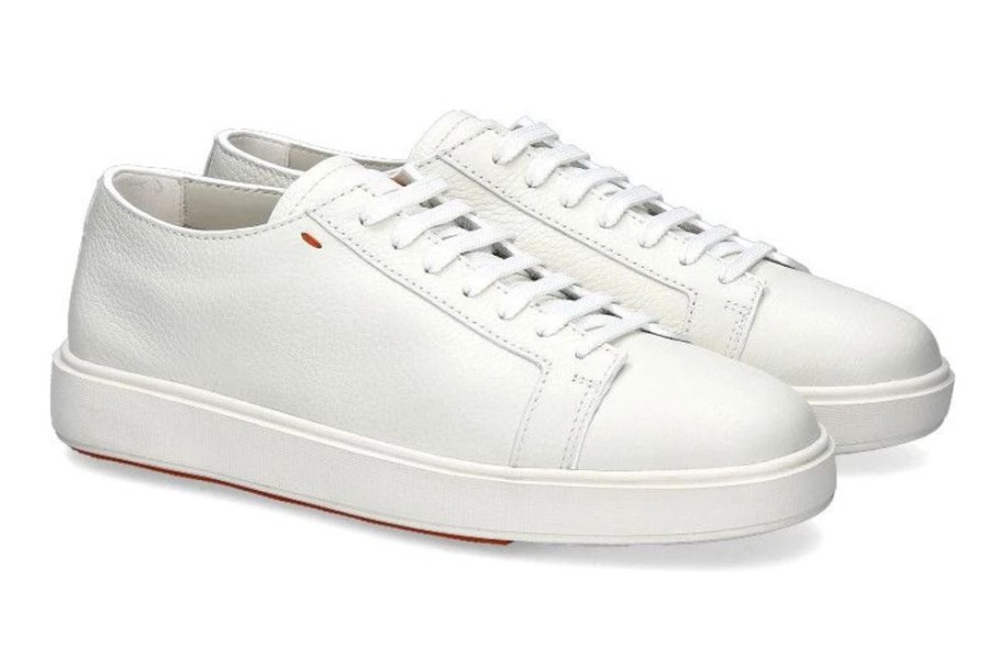 Herren Santoni Sneakers | Santoni Sneaker Leather White