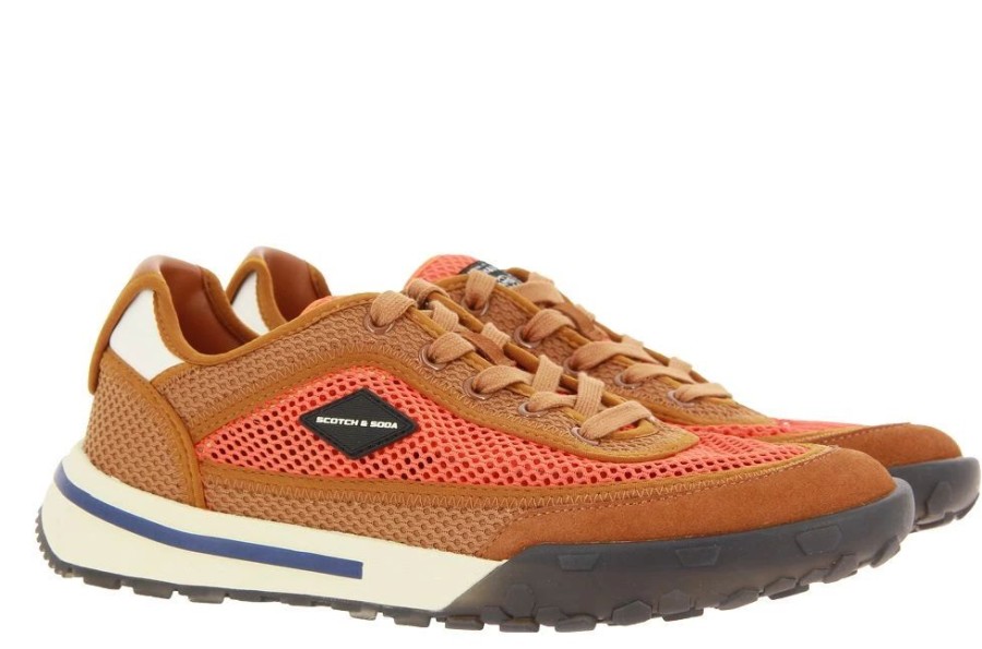 Herren Scotch & Soda Sneakers | Scotch & Soda Sneaker Kagann Nylon Mesh Orange Multi