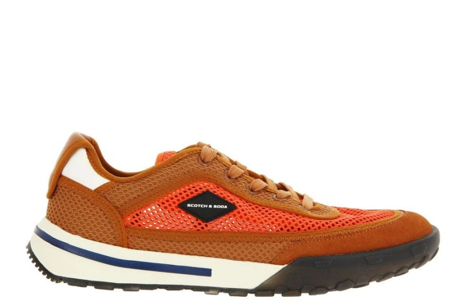 Herren Scotch & Soda Sneakers | Scotch & Soda Sneaker Kagann Nylon Mesh Orange Multi