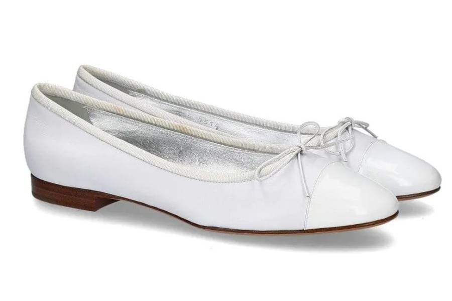 Damen Unu00fctzer Ballerinas | Unu00Fctzer Ballerina Nappa Bianca / Vern. Bianca (38)