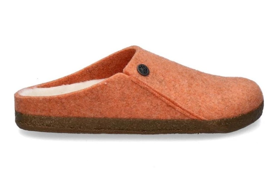 Damen Birkenstock Warmfutter | Birkenstock Pantolette Zermatt Rivet Split -Papaya