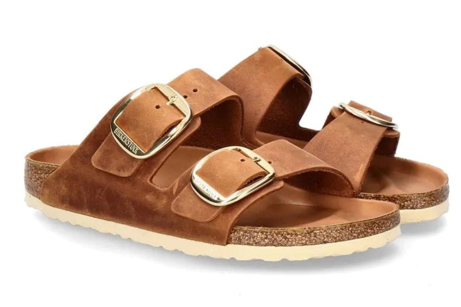 Damen Birkenstock Hausschuhe | Birkenstock Pantolette Arizona Schmal Big Buckle Antique Brown (40)