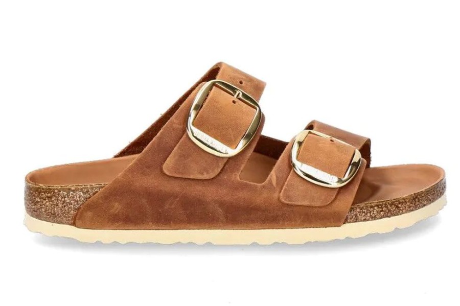 Damen Birkenstock Hausschuhe | Birkenstock Pantolette Arizona Schmal Big Buckle Antique Brown (40)