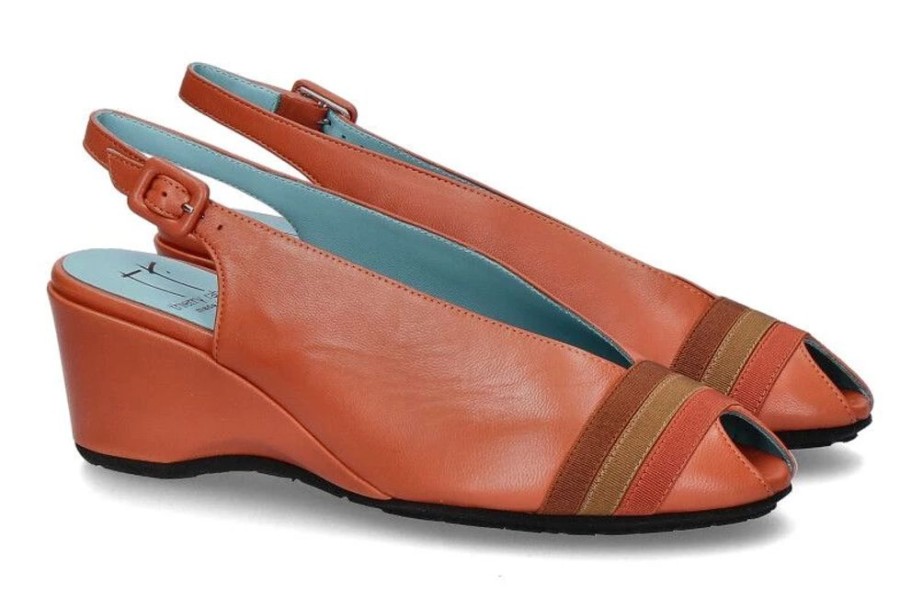 Damen Thierry Rabotin Keilschuhe | Thierry Rabotin Keilsandale Corki Nappa Orange