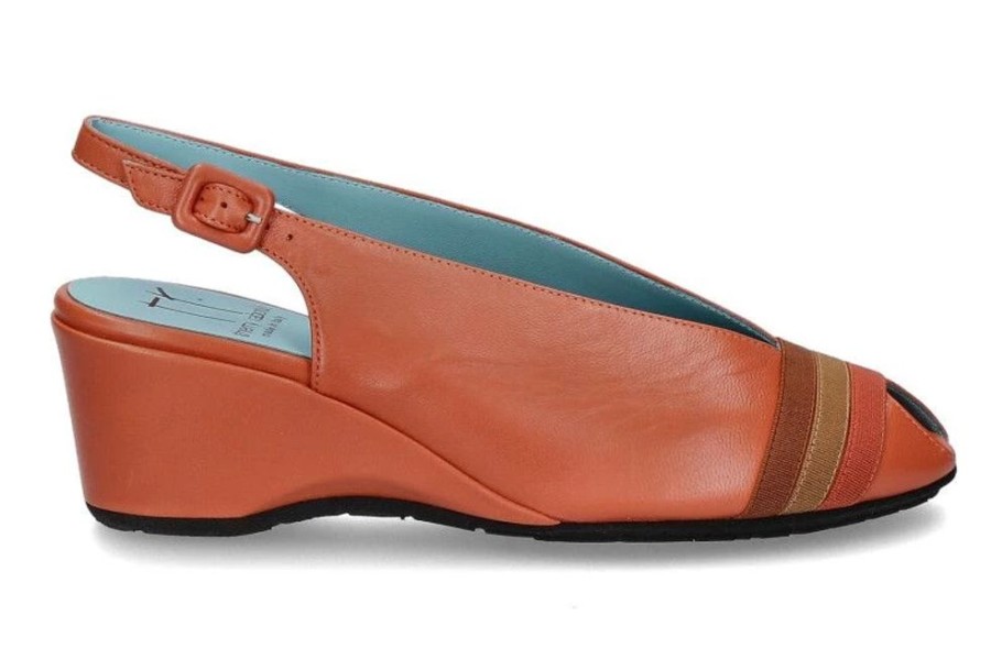 Damen Thierry Rabotin Keilschuhe | Thierry Rabotin Keilsandale Corki Nappa Orange