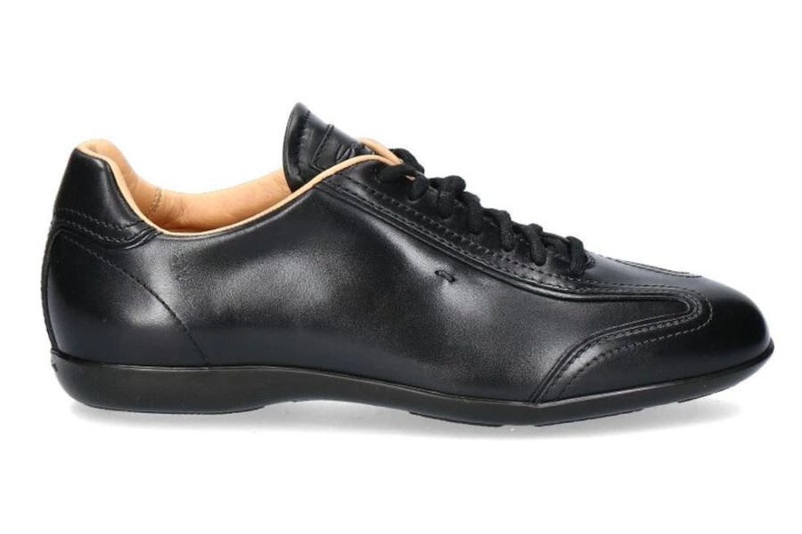 Herren Santoni Sneakers | Santoni Sneaker Leather Black (44U00Bd)