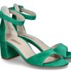 Damen Paul Green Sandalen | Paul Green Sandalette Samtziege Smaragd