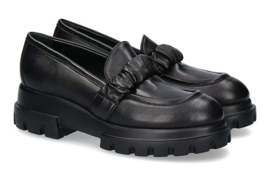 Damen AGL Attilio Giusti Leombruni Slipper | Agl Attilio Giusti Leombruni Chunky Loafer Celeste Nero