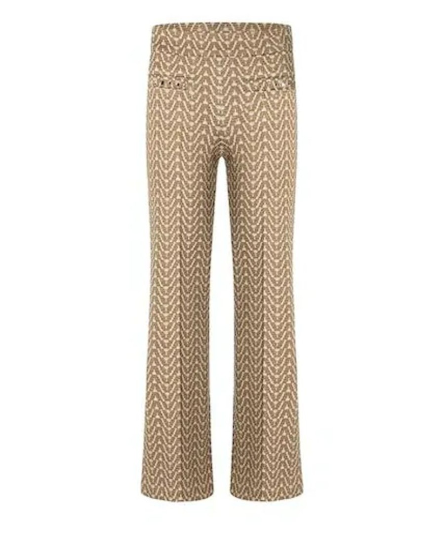 Damen Cambio Hosen | Cambio Hose Faith V Line Wave Jacquard -Golden Lurex