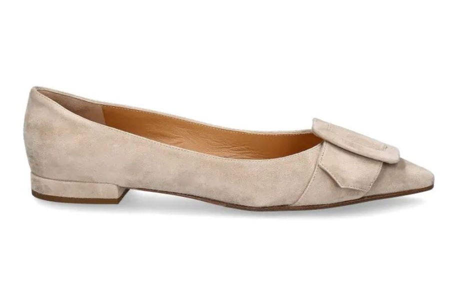 Damen Unu00fctzer Ballerinas | Unu00Fctzer Ballerina Camoscio 8212 Taupe - Beige