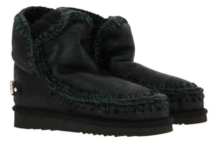 Damen mou Warmfutter | Mou Boots Eskimo 18 Cracked Black Grey (41)