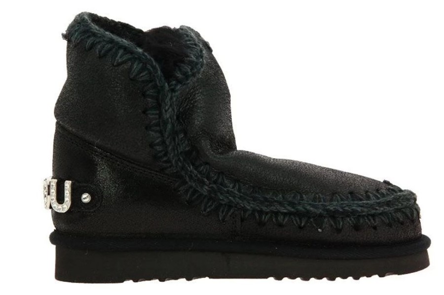 Damen mou Warmfutter | Mou Boots Eskimo 18 Cracked Black Grey (41)