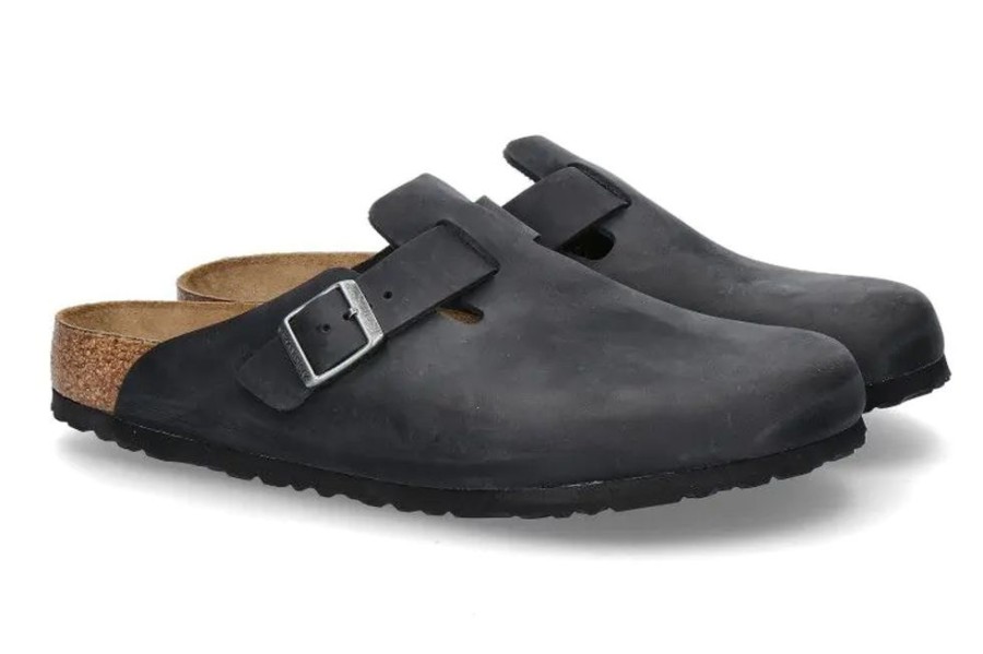 Herren Birkenstock Hausschuhe | Birkenstock Clogs Boston Normal Black