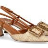 Damen Roberto Festa Pumps | Roberto Festa Slingpumps Stefi Raffia Paglia Cuoio