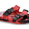 Damen Birkenstock Pantoletten | Birkenstock Pantolette Eva Arizona Schmal Multi- Rot/Schwarz/Weiss