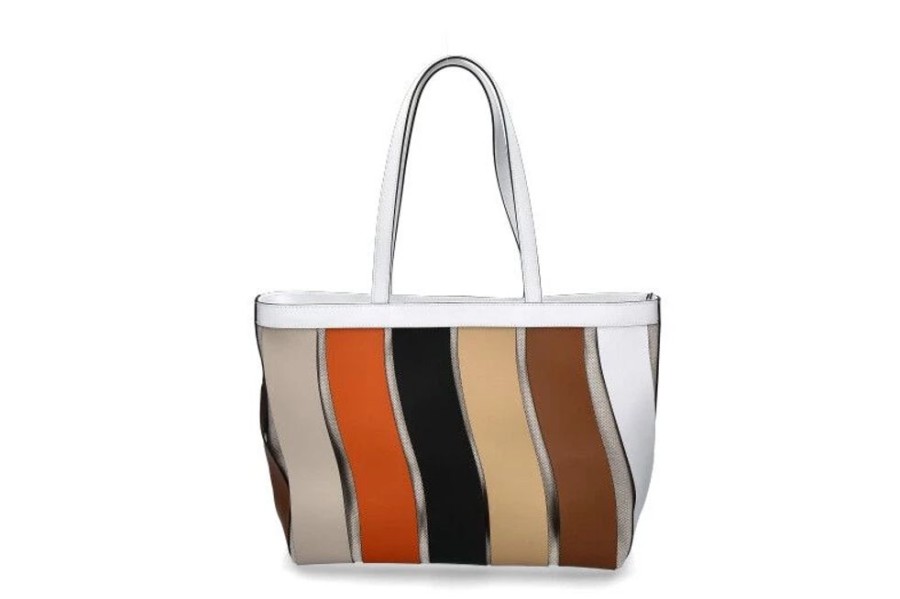 Damen Carol J. Taschen | Gianni Notaro Shopper 562 Bianco Multicolor