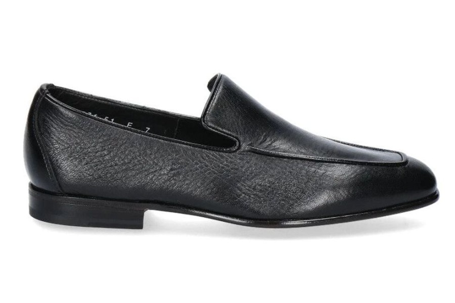 Herren Santoni Slippers | Santoni Slipper Mcag Leather Black (43)