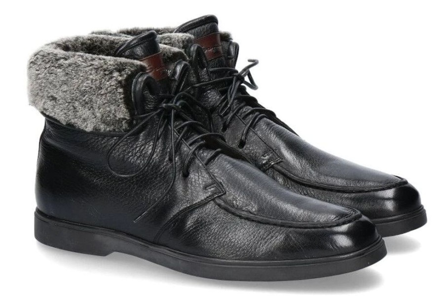 Herren Santoni Warmgefuttert | Santoni Stiefelette Gefu00Fcttert Cervo Nero (43)