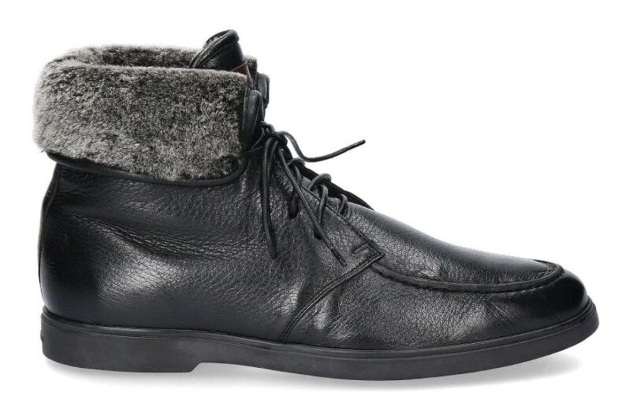 Herren Santoni Warmgefuttert | Santoni Stiefelette Gefu00Fcttert Cervo Nero (43)