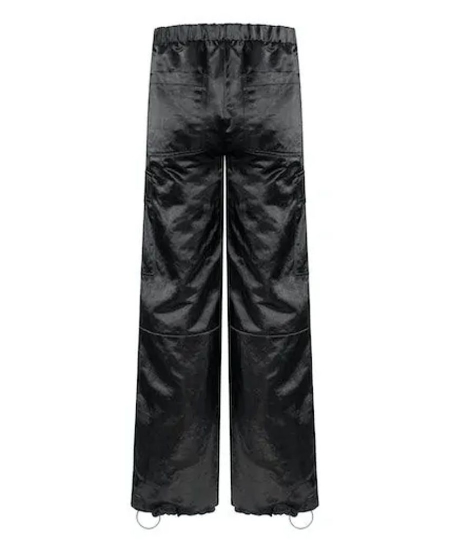 Damen Cambio Hosen | Cambio Hose Morgan Shiny Glossy Parachute -Black