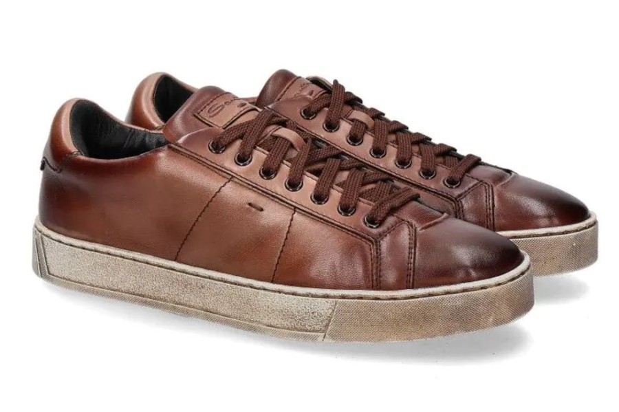 Herren Santoni Sneakers | Santoni Sneaker Reef Brown- Braun