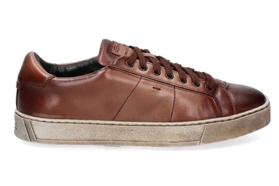 Herren Santoni Sneakers | Santoni Sneaker Reef Brown- Braun