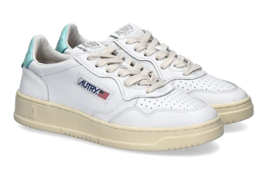 Damen Autry Sneaker | Autry Sneaker Medalist Low Woman Leat White Turquese