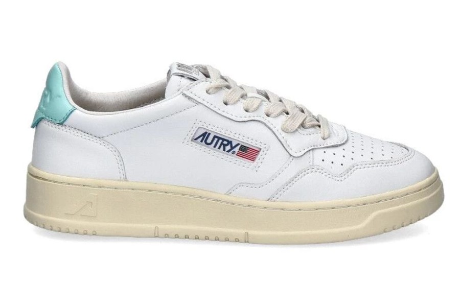 Damen Autry Sneaker | Autry Sneaker Medalist Low Woman Leat White Turquese