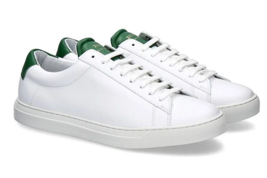 Herren Zespa Sneakers | Zespa Sneaker Apla Nappa White Green