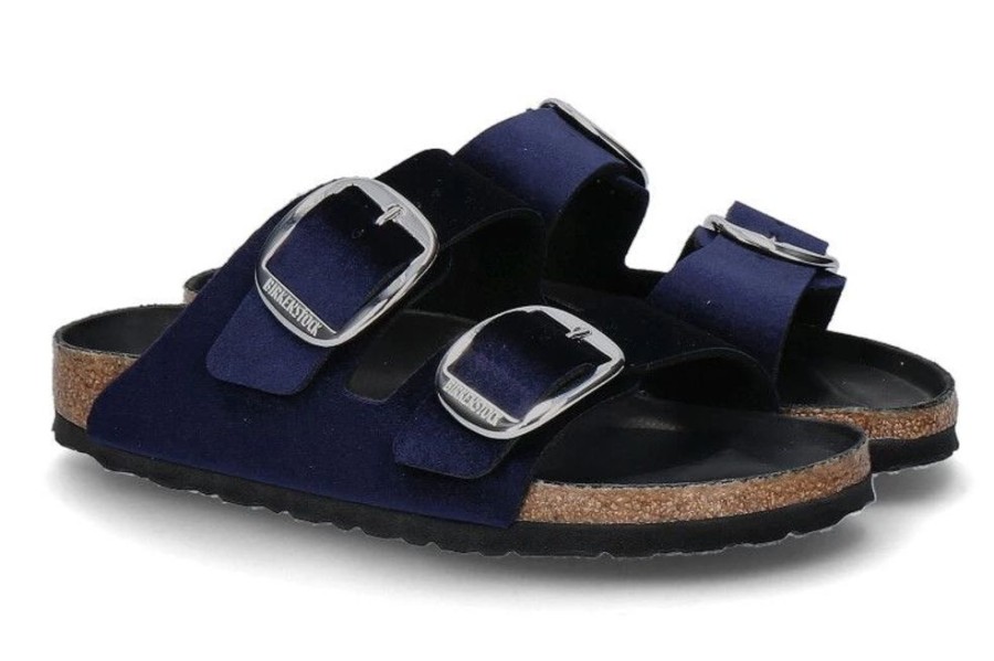 Damen Birkenstock Hausschuhe | Birkenstock Pantolette Arizona Big Buckle Rivet Logo Midnight