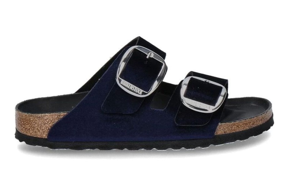 Damen Birkenstock Hausschuhe | Birkenstock Pantolette Arizona Big Buckle Rivet Logo Midnight