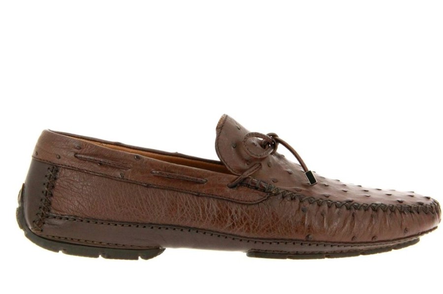 Herren Moreschi Slippers | Moreschi Mokassin Struzzo Marrone (44)