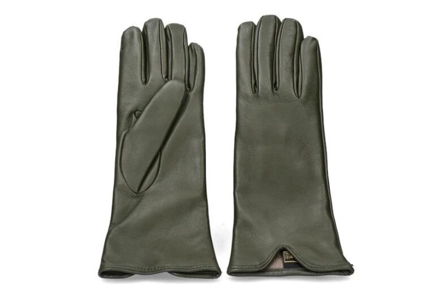 Damen Restelli Handschuhe | Restelli Damen- Lederhandschuhe Nappa Militare- Gru00Fcn