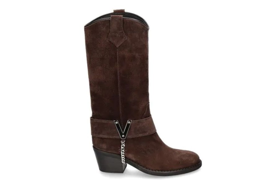 Damen Via Roma 15 Stiefel | Via Roma 15 Cowboy Boos 4004 Psyke- Dunkelbraun